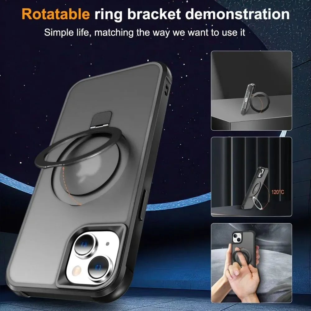 NWT iPhone 14 Plus MagSafe Case Black Shockproof w/ Ring Kickstand